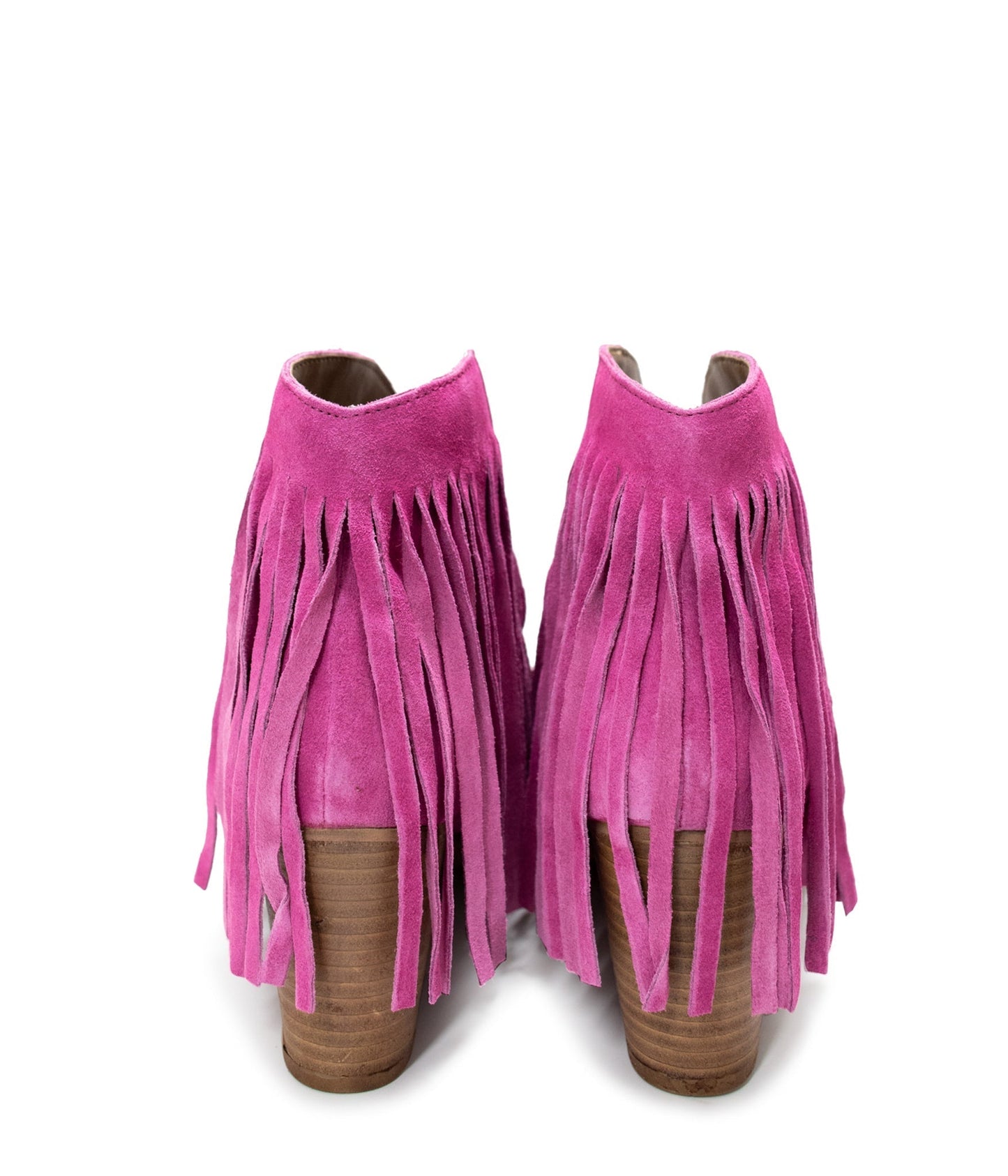 Botín Amos Fringe de gamuza magenta