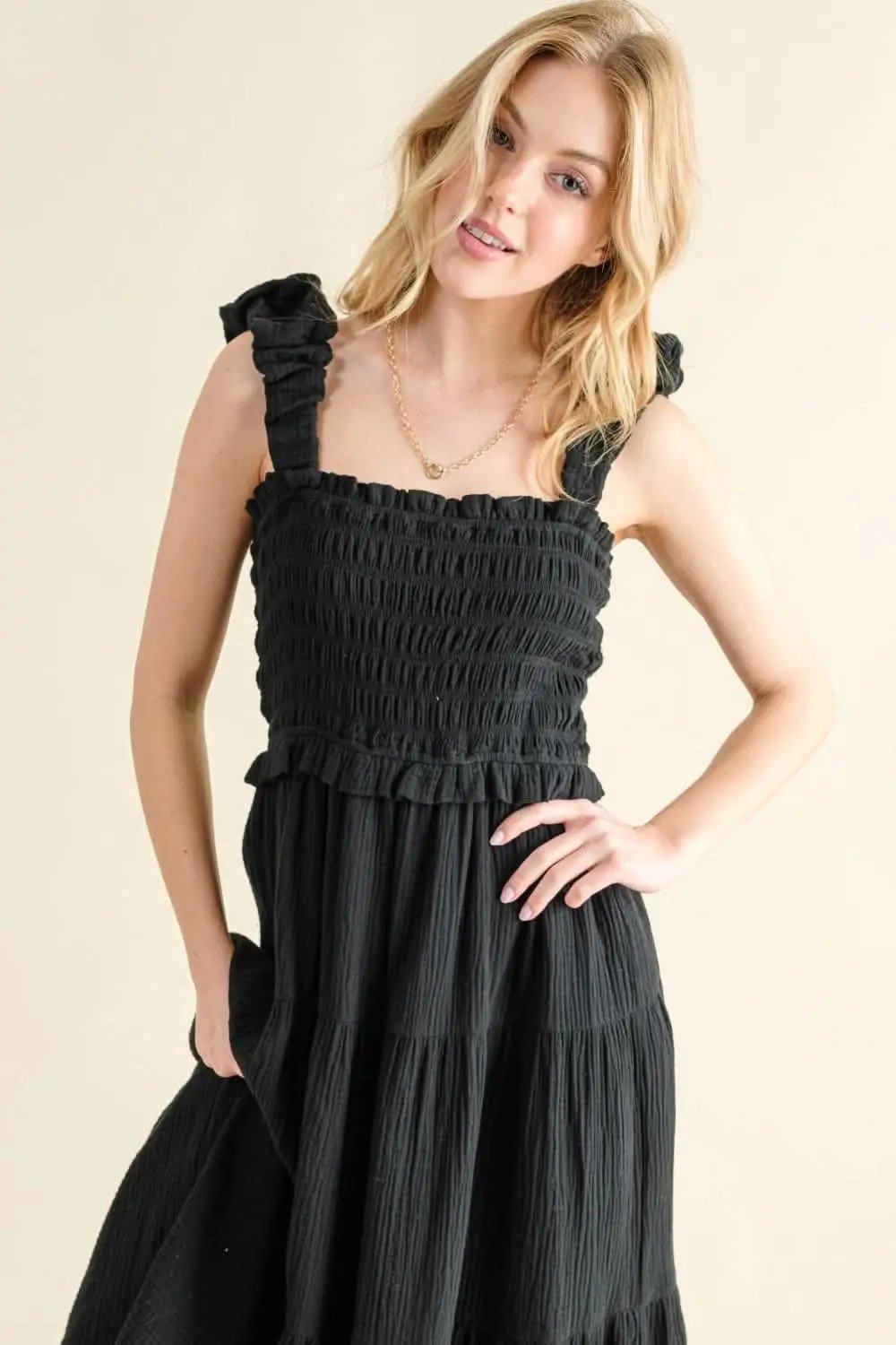 Trendsi Casual Dress Smocked Ruffled — Comfortable Everyday Wear