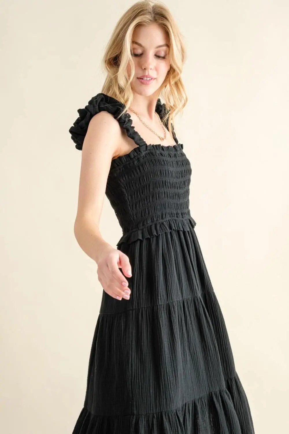 Trendsi Casual Dress Smocked Ruffled — Comfortable Everyday Wear