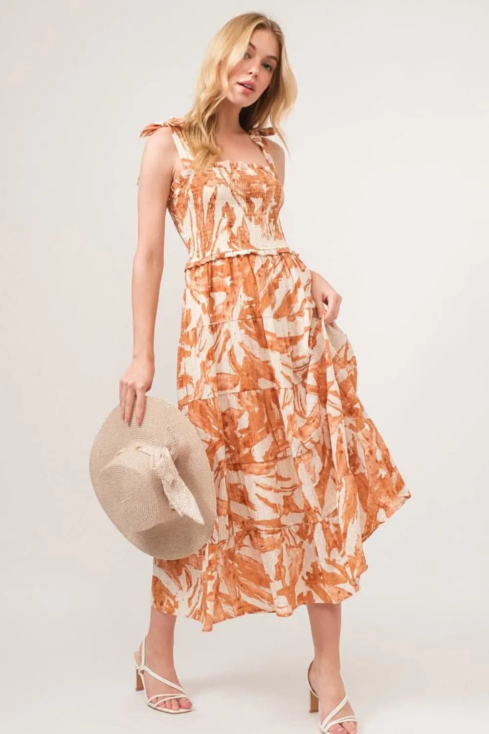 Dresses Trendsi And The Why Tie Shoulder Smocked Midi Tiered Maxi Dress