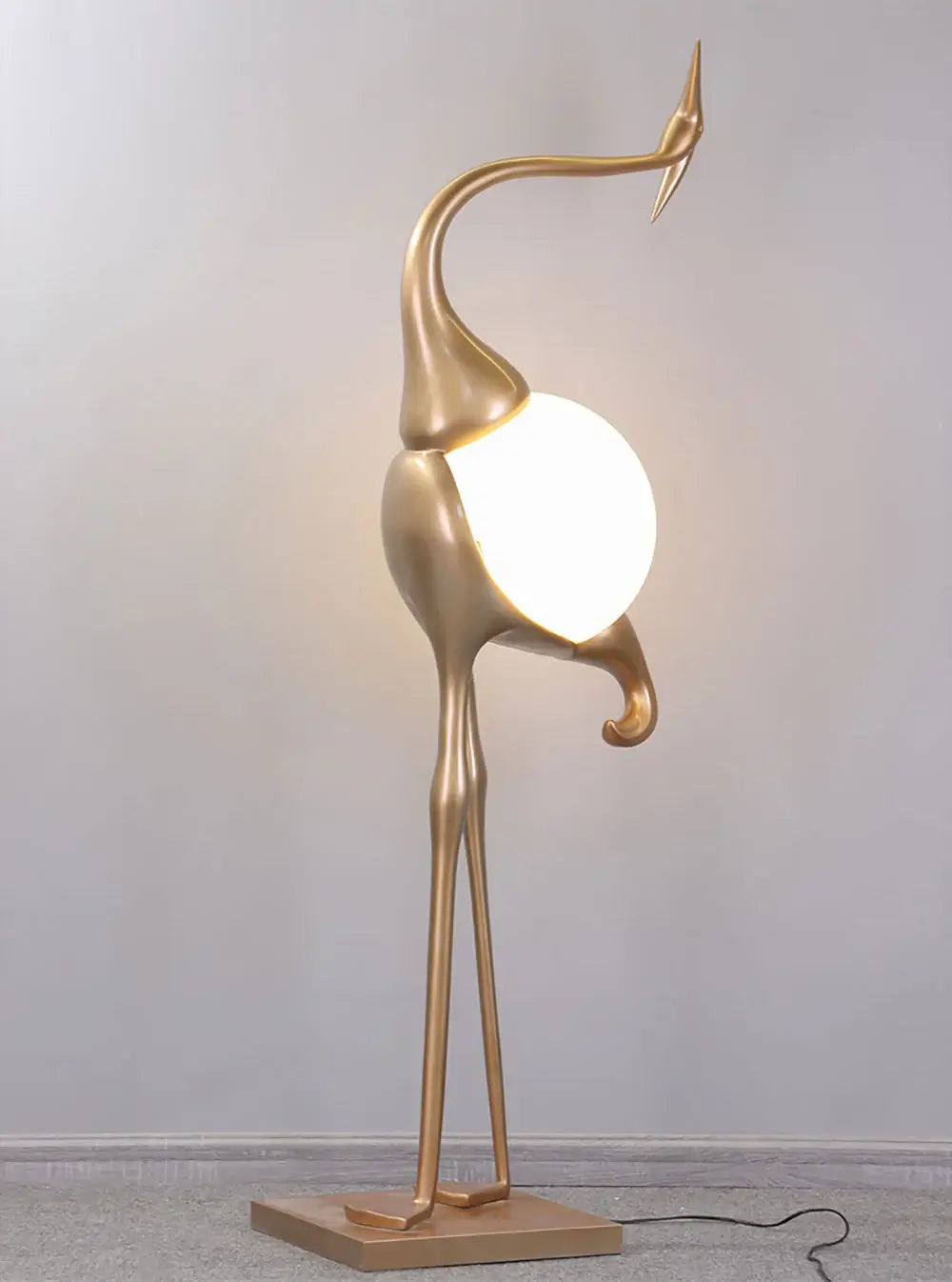 Lámpara de pie Art Decó Grulla Animal