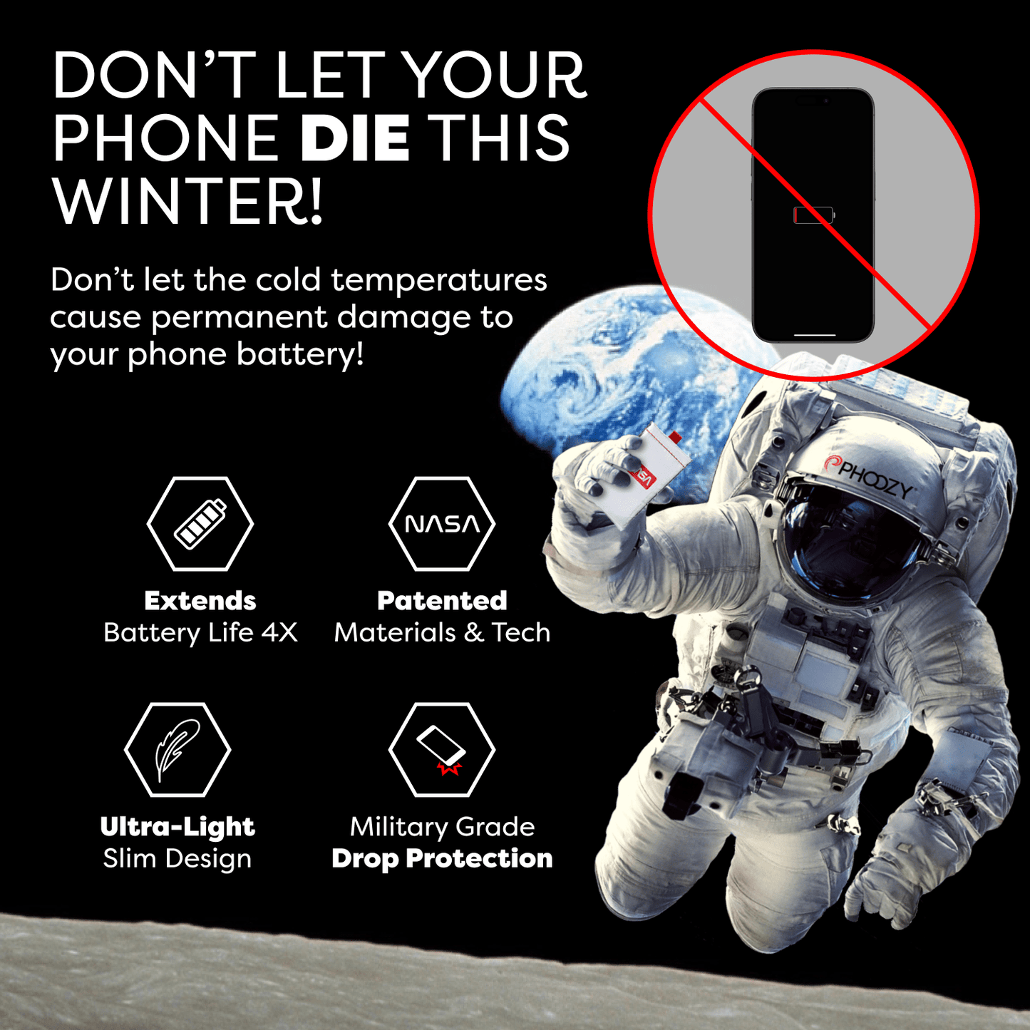 Apollo Series Thermal Phone Case - Extends Battery Life 3X