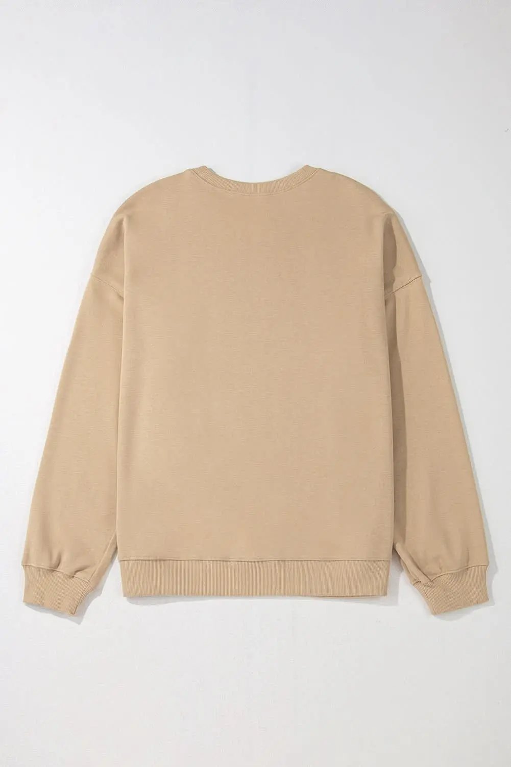 Love Salve Plus Size Crew Neck Sweatshirt Apricot