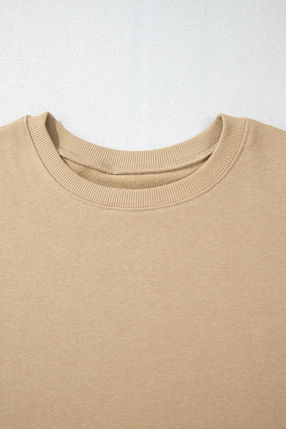 Love Salve Plus Size Crew Neck Sweatshirt Apricot