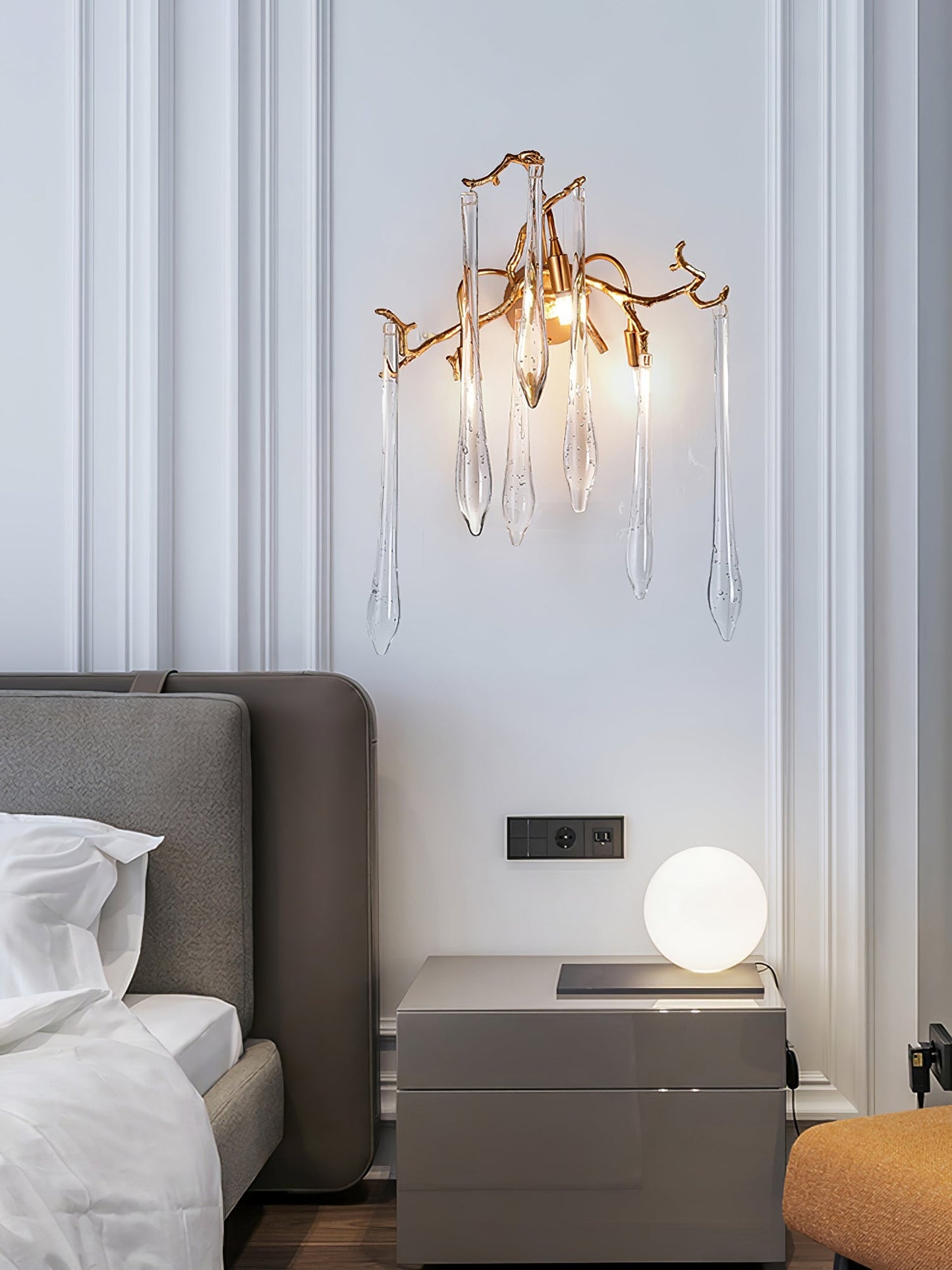 Lámpara de pared Aqua Salix Crystal