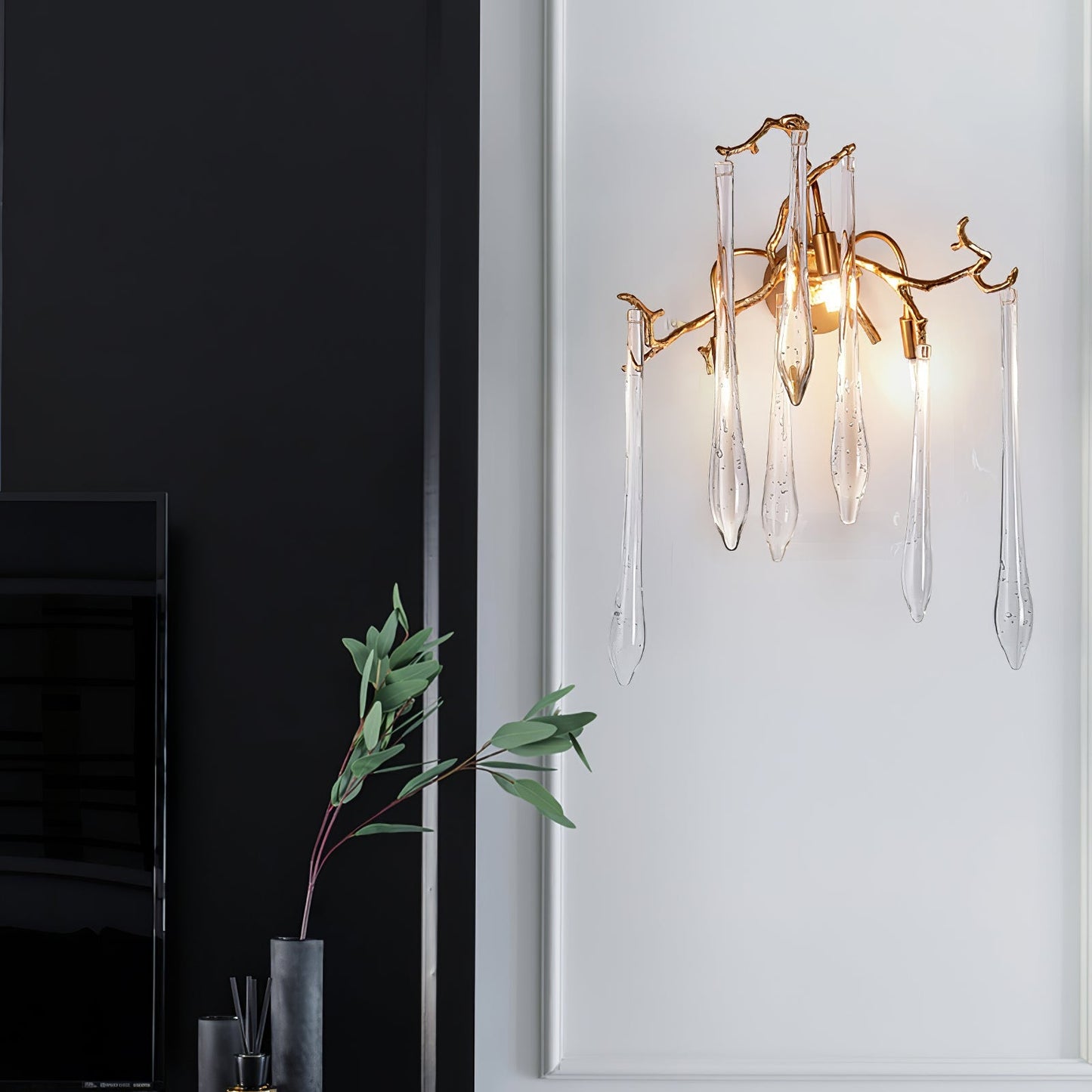 Lámpara de pared Aqua Salix Crystal