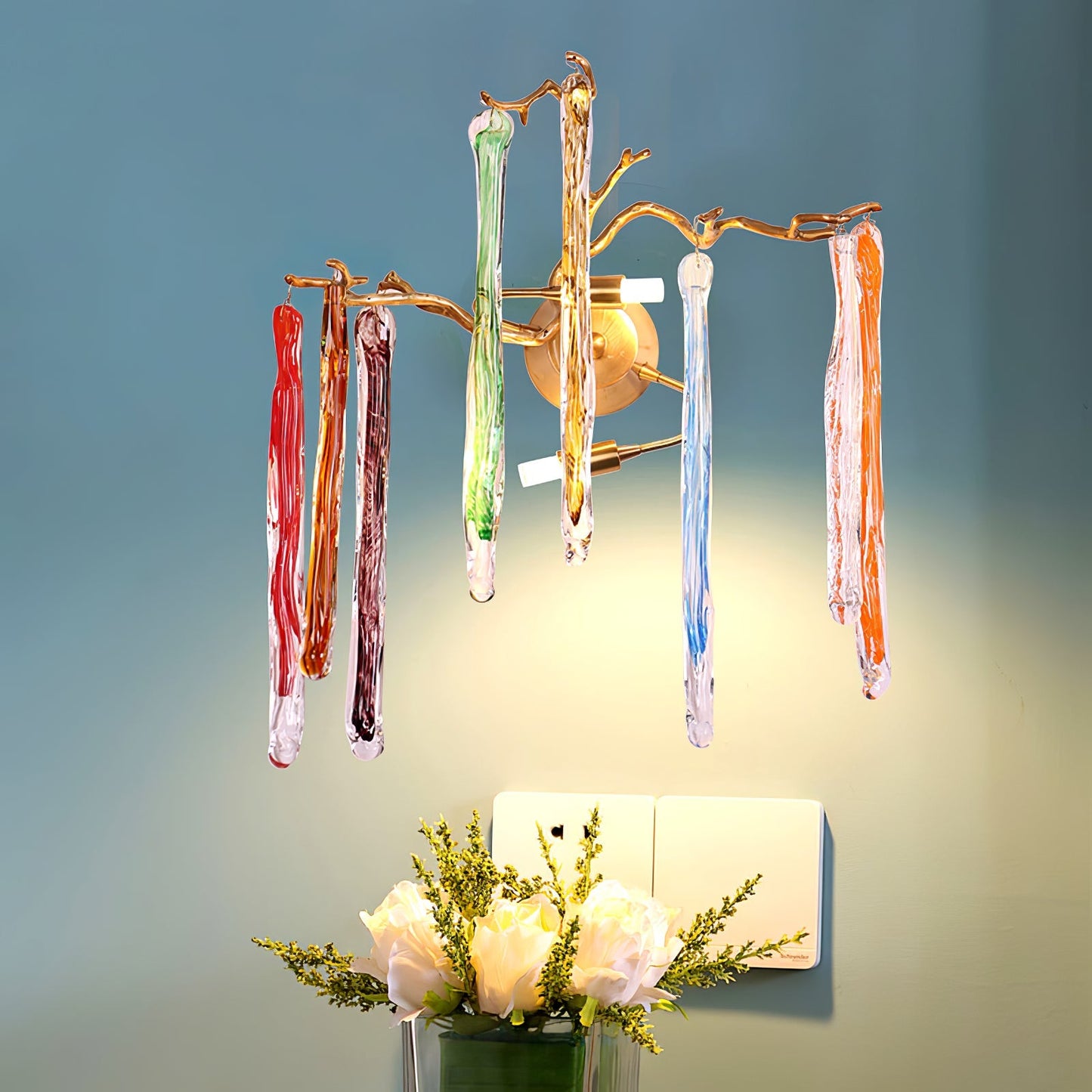 Lámpara de pared Aqua Salix Crystal