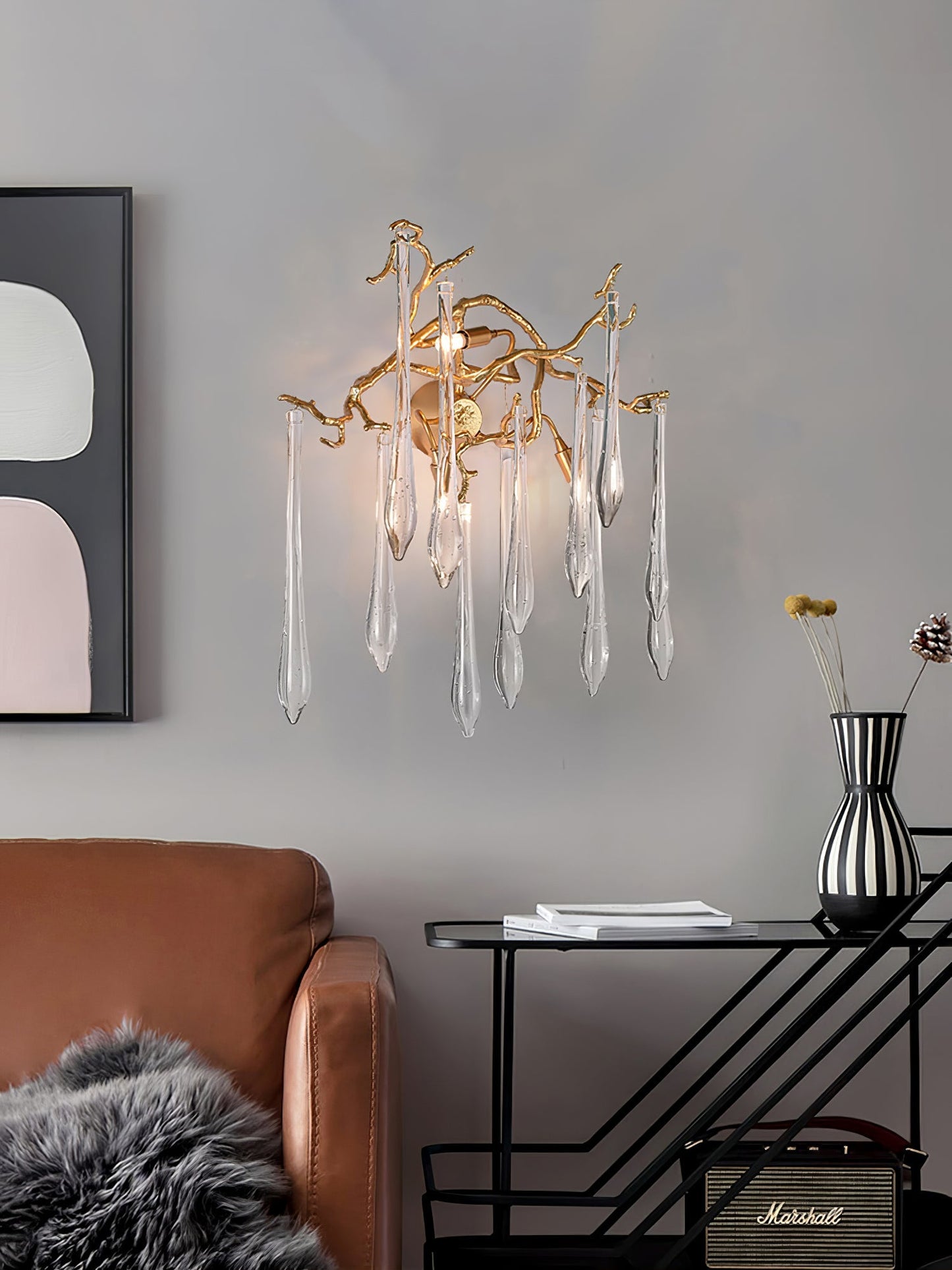 Lámpara de pared Aqua Salix Crystal