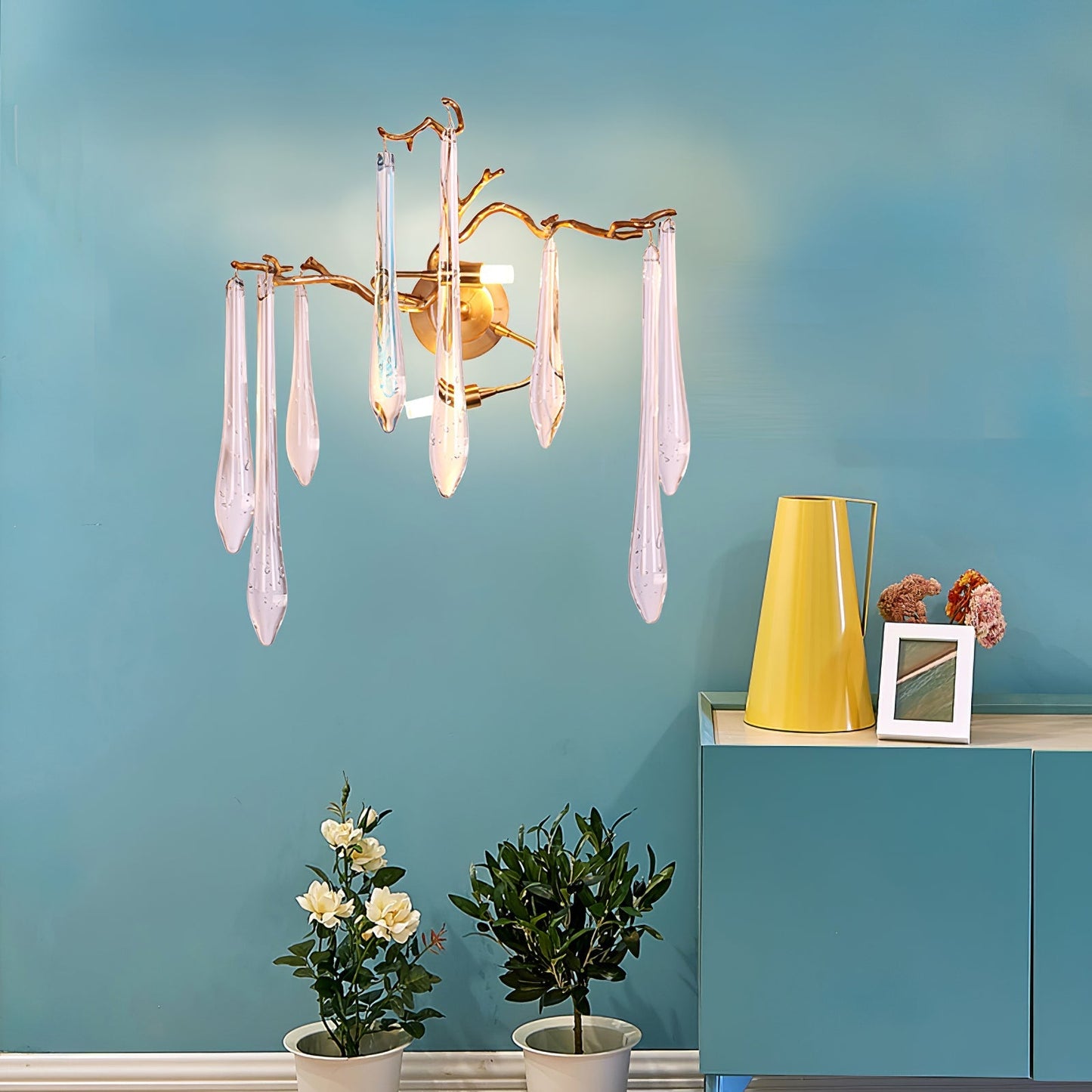 Lámpara de pared Aqua Salix Crystal