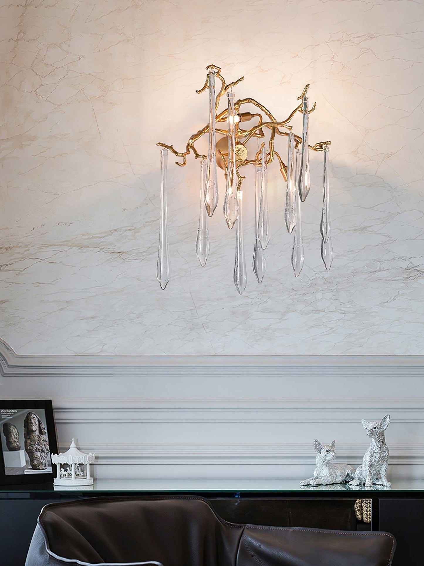 Lámpara de pared Aqua Salix Crystal