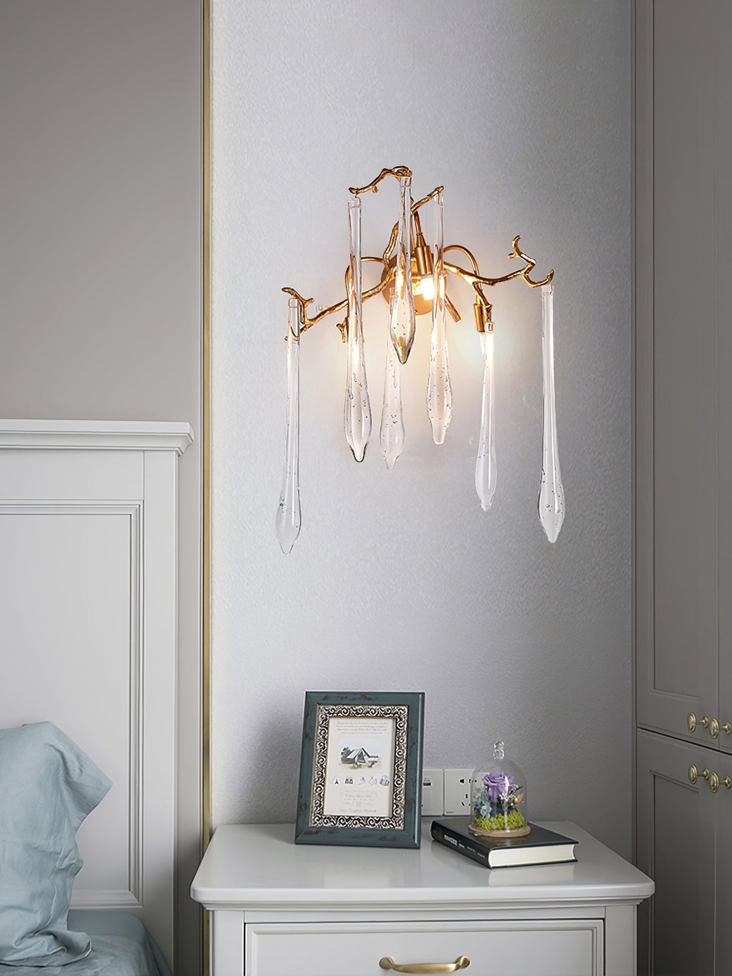 Lámpara de pared Aqua Salix Crystal