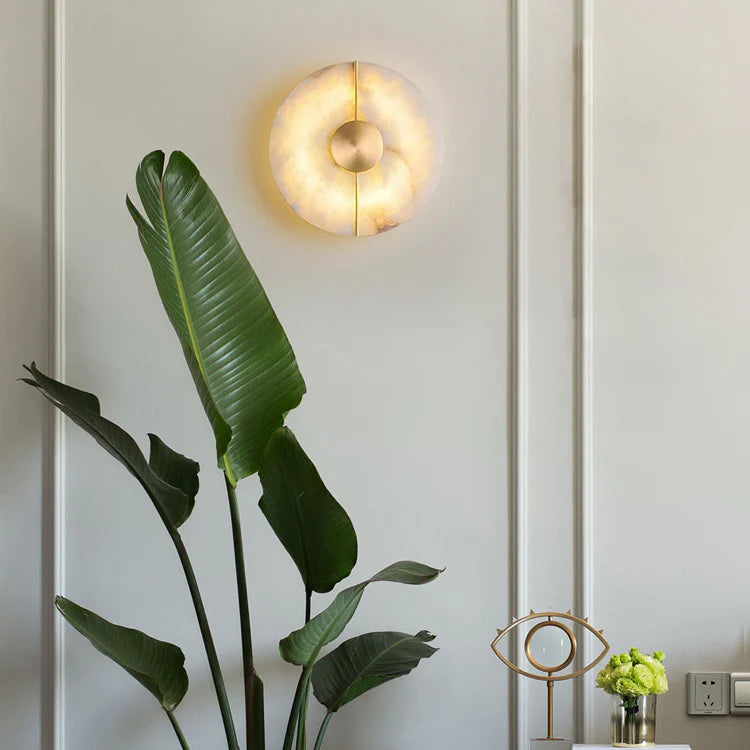 Lámpara de pared de alabastro sencilla y artística