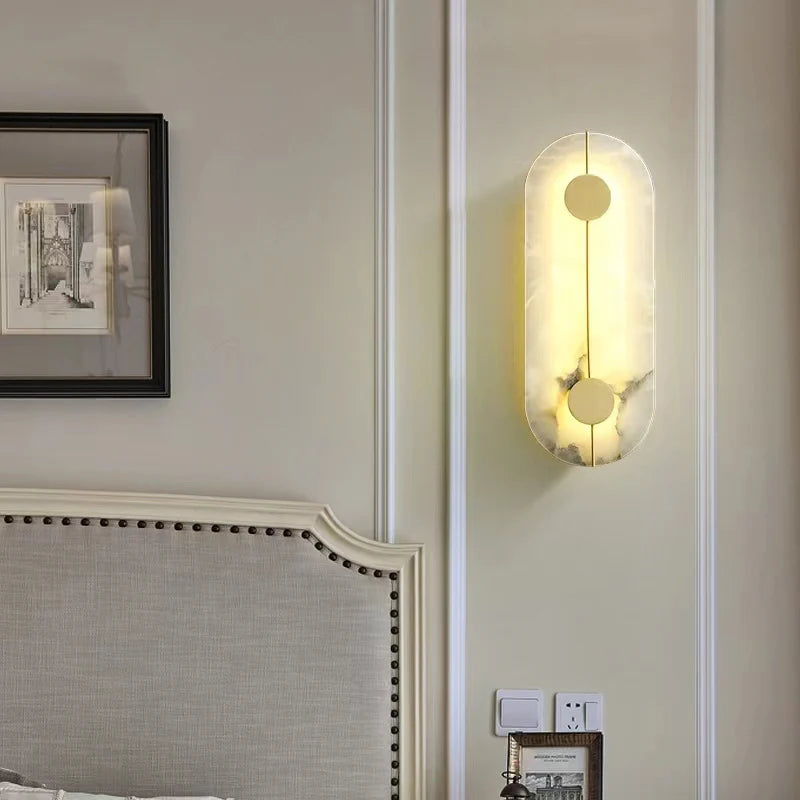 Lámpara de pared de alabastro sencilla y artística