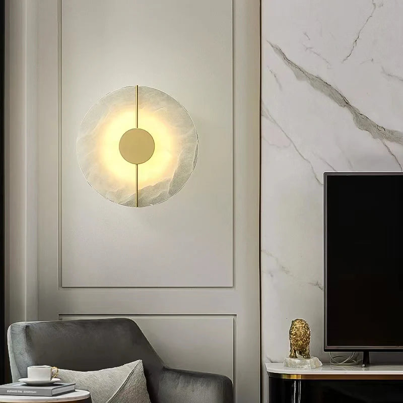 Lámpara de pared de alabastro sencilla y artística