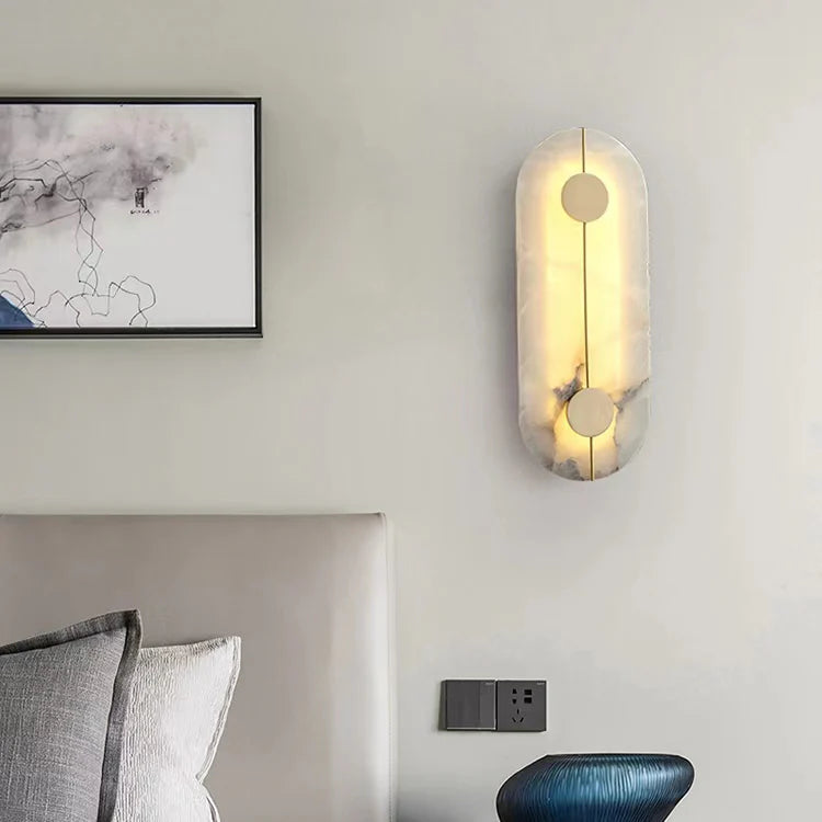 Lámpara de pared de alabastro sencilla y artística