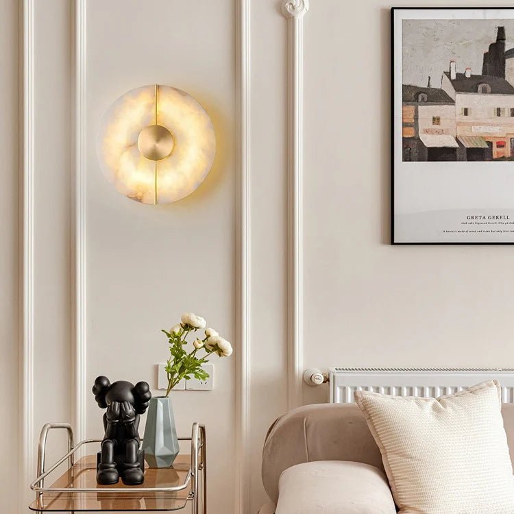 Lámpara de pared de alabastro sencilla y artística