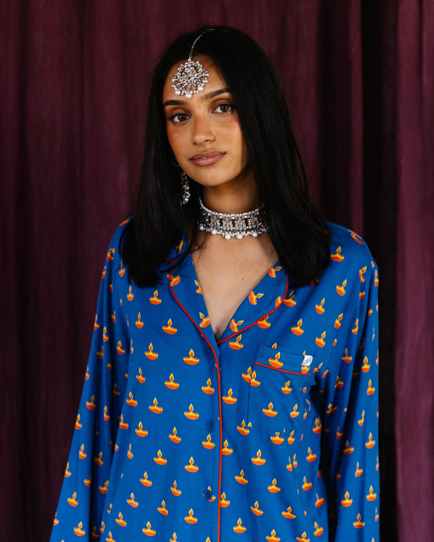 Blue Diya Adult Pajama Set