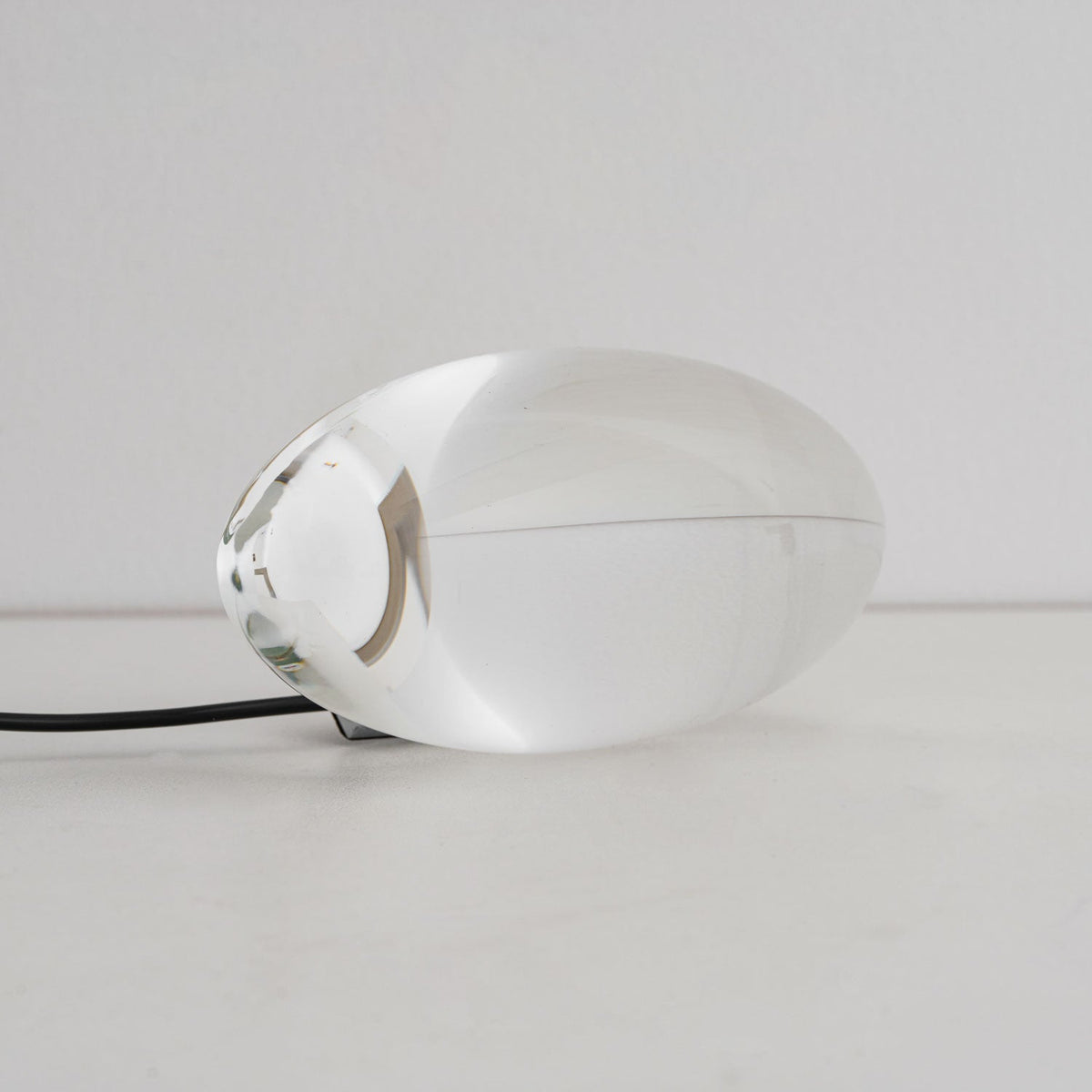 Seren | Crystal Glass Table Lamp with Chrome Base, Compact Plug-In Accent Light for Desk