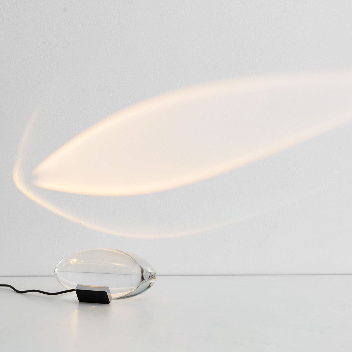 Seren | Crystal Glass Table Lamp with Chrome Base, Compact Plug-In Accent Light for Desk