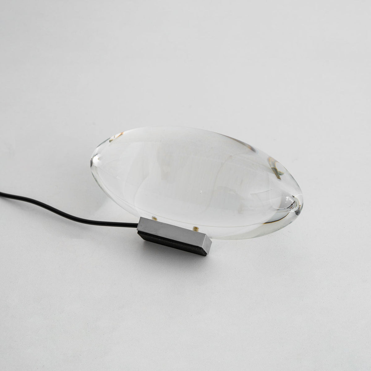 Seren | Crystal Glass Table Lamp with Chrome Base, Compact Plug-In Accent Light for Desk
