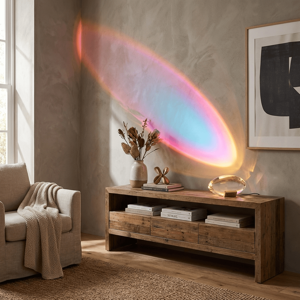 Seren | Crystal Glass Table Lamp with Chrome Base, Compact Plug-In Accent Light for Desk