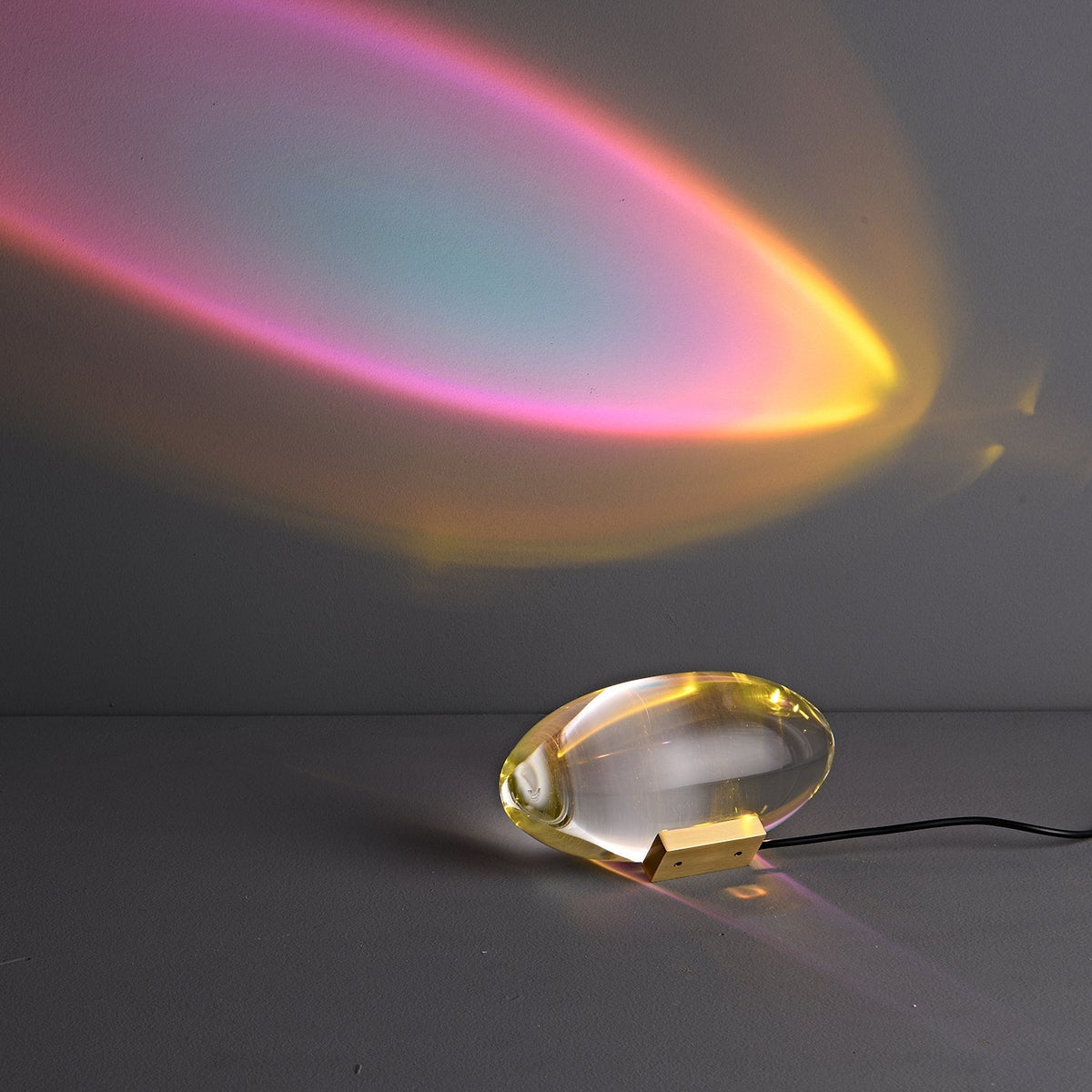 Seren | Crystal Glass Table Lamp with Chrome Base, Compact Plug-In Accent Light for Desk