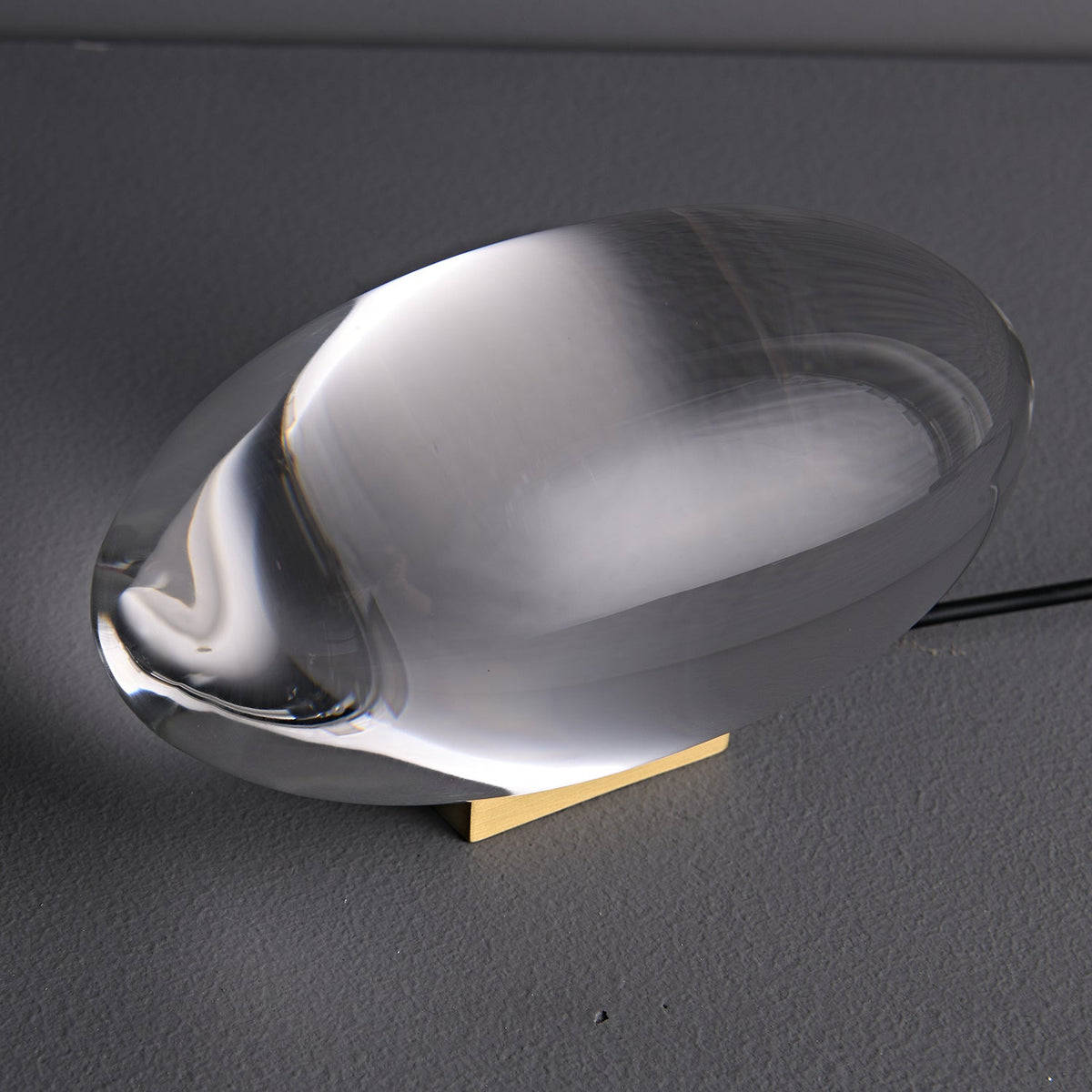 Seren | Crystal Glass Table Lamp with Chrome Base, Compact Plug-In Accent Light for Desk