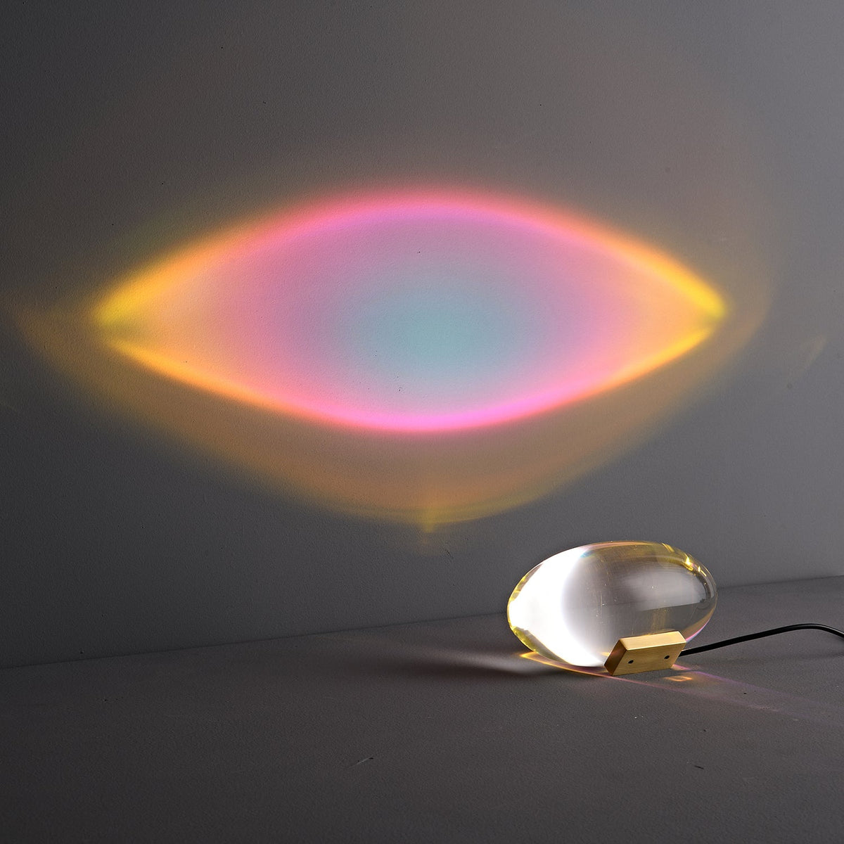 Seren | Crystal Glass Table Lamp with Chrome Base, Compact Plug-In Accent Light for Desk