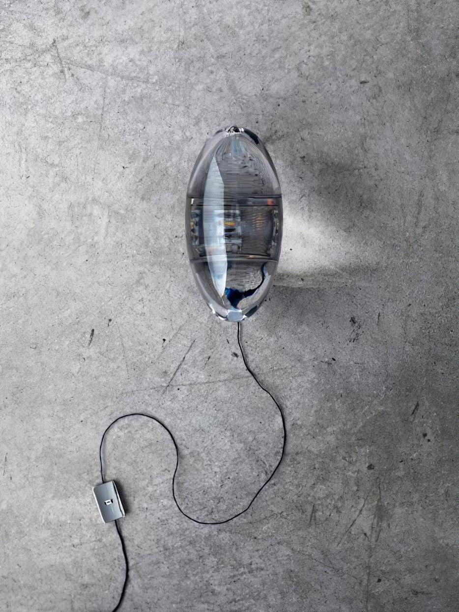 Seren | Crystal Glass Table Lamp with Chrome Base, Compact Plug-In Accent Light for Desk