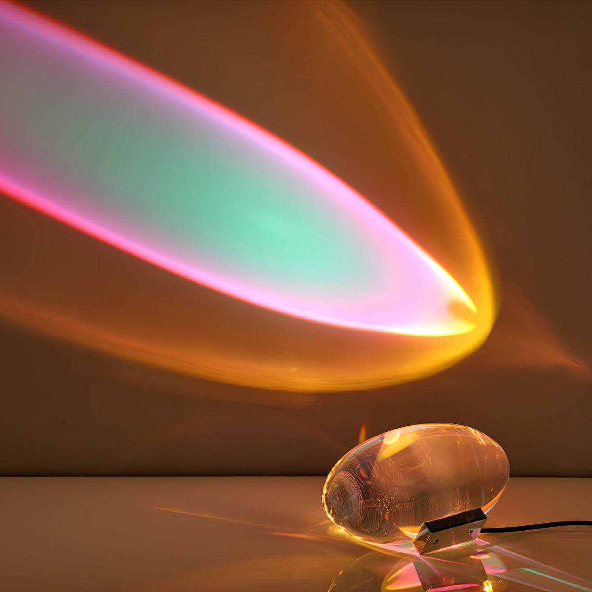 Seren | Crystal Glass Table Lamp with Chrome Base, Compact Plug-In Accent Light for Desk