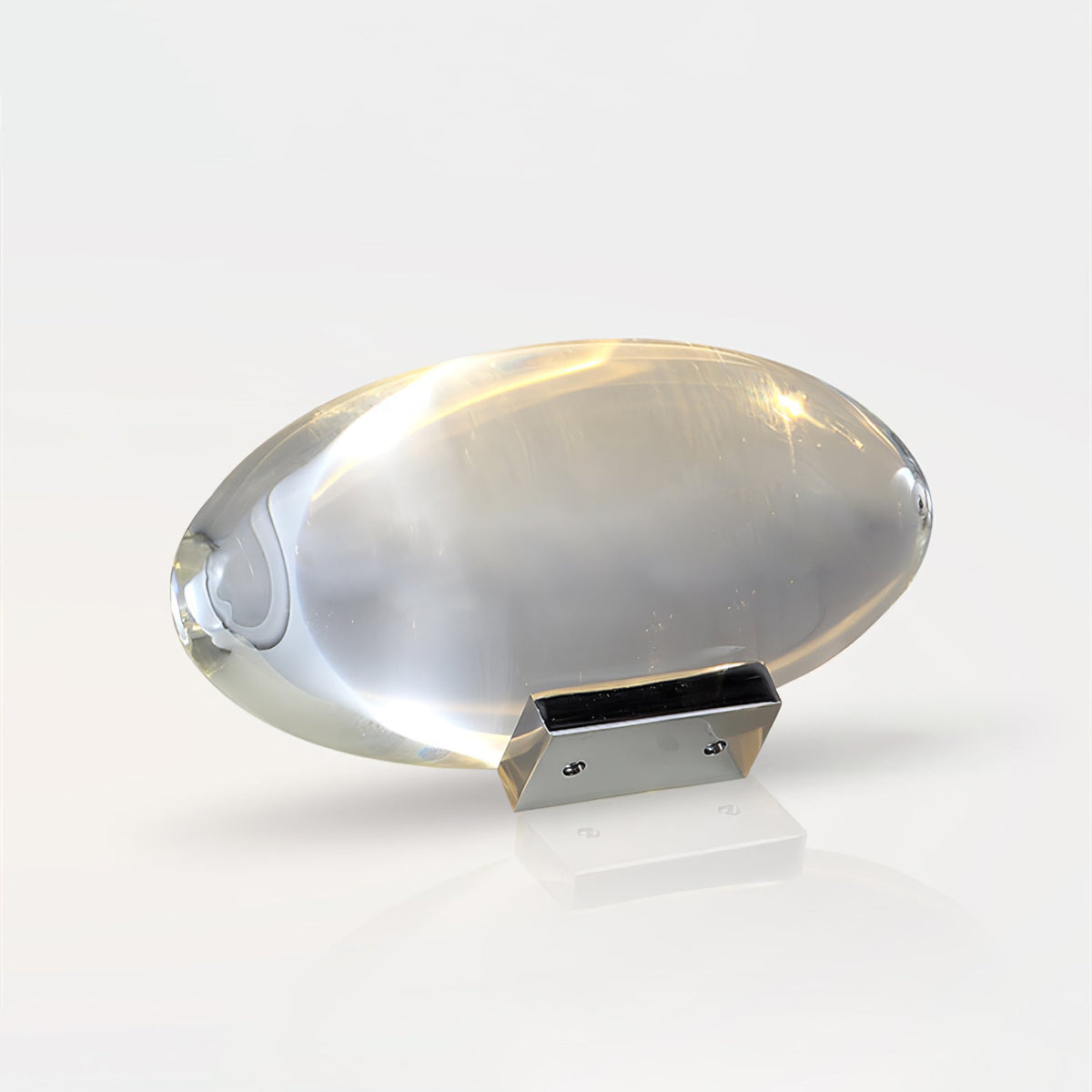 Seren | Crystal Glass Table Lamp with Chrome Base, Compact Plug-In Accent Light for Desk