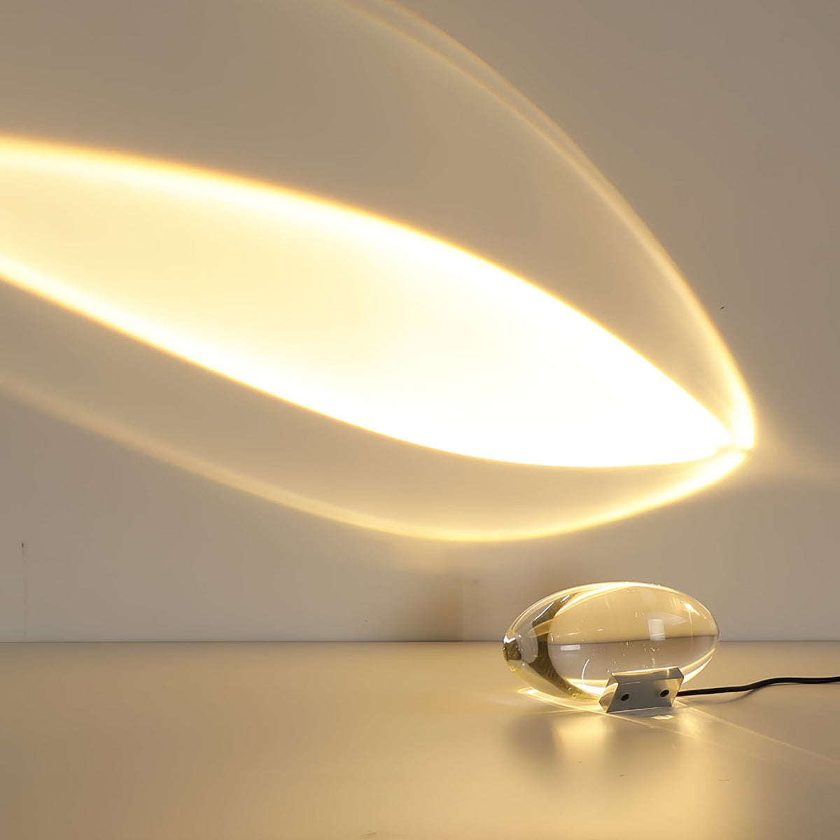 Seren | Crystal Glass Table Lamp with Chrome Base, Compact Plug-In Accent Light for Desk