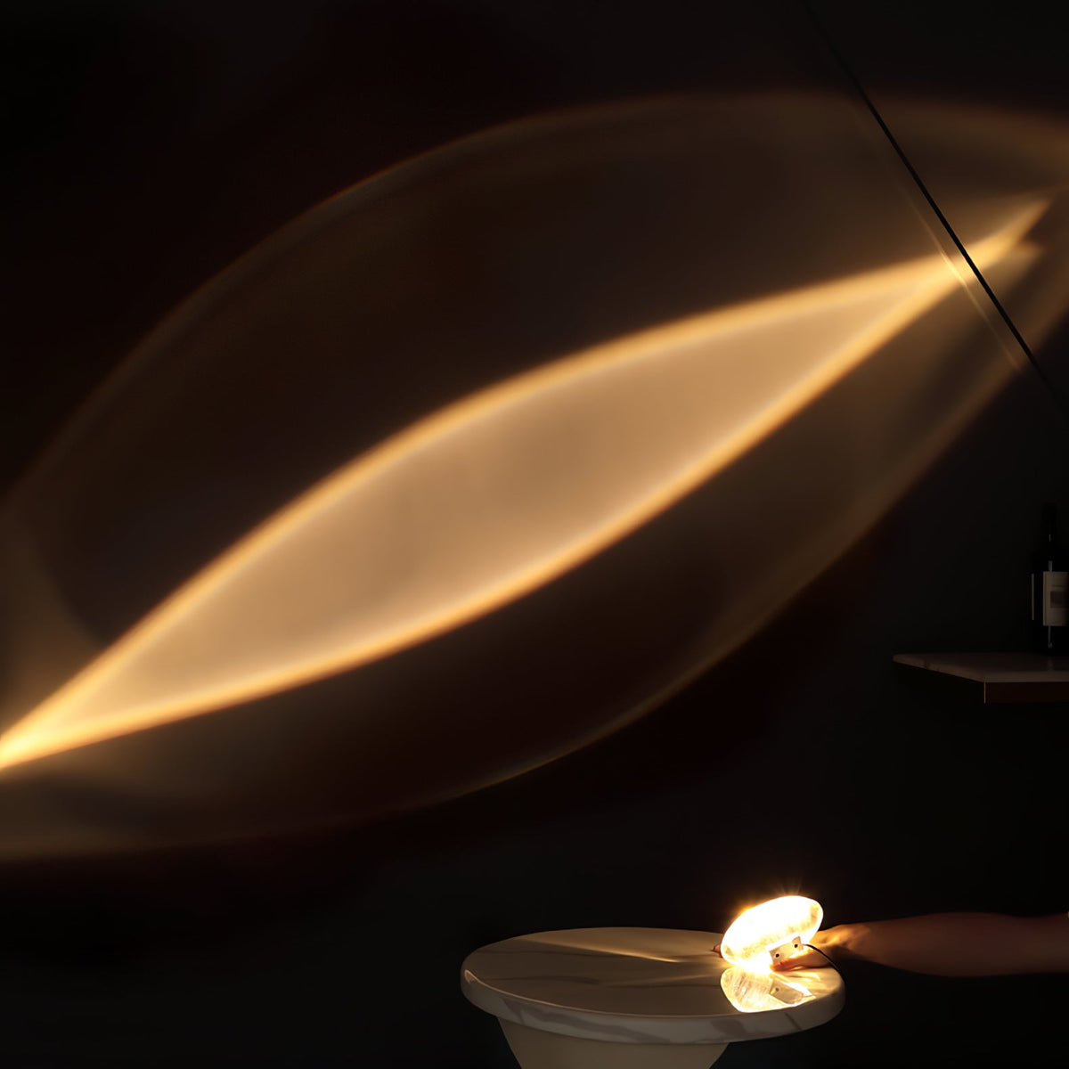 Seren | Crystal Glass Table Lamp with Chrome Base, Compact Plug-In Accent Light for Desk