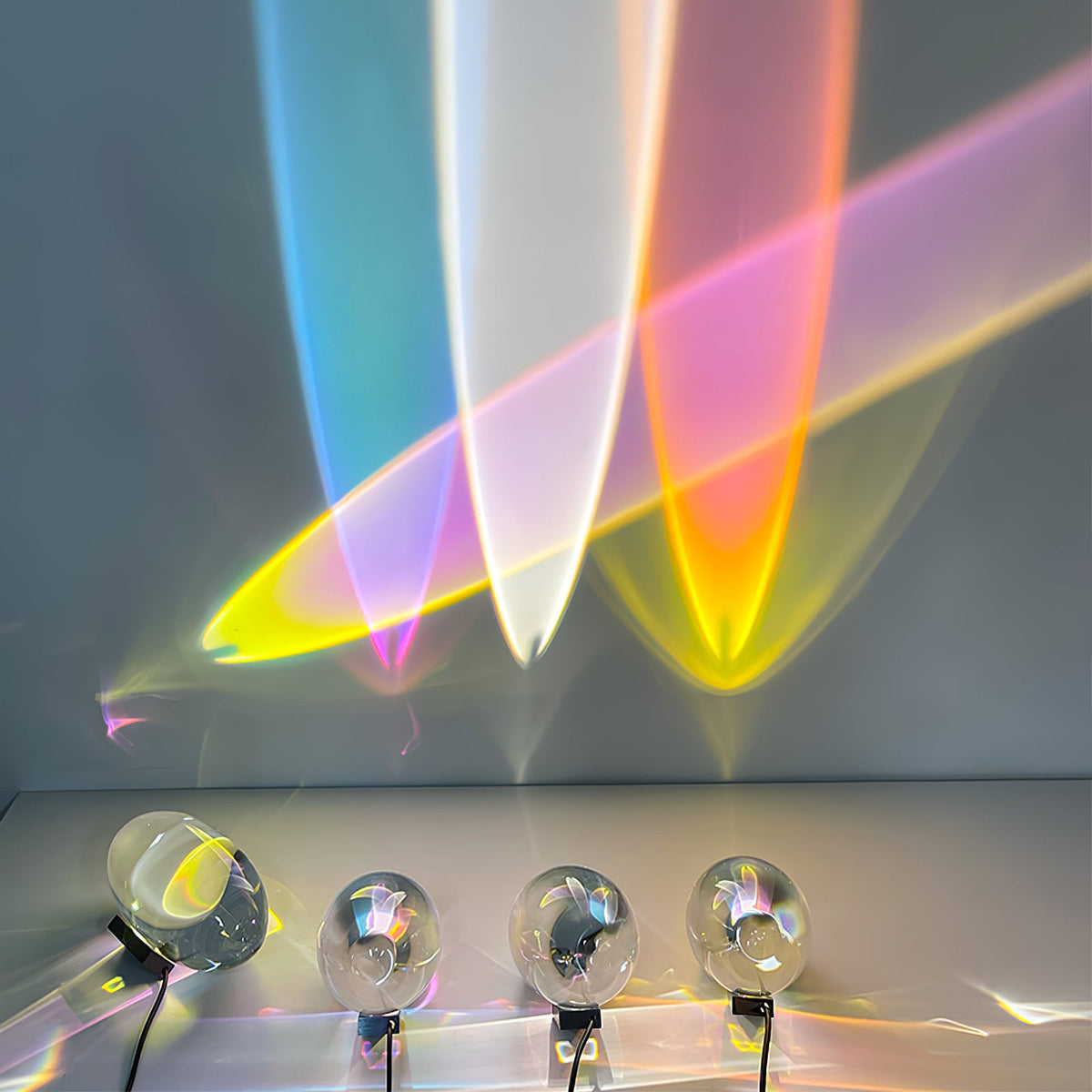 Seren | Crystal Glass Table Lamp with Chrome Base, Compact Plug-In Accent Light for Desk