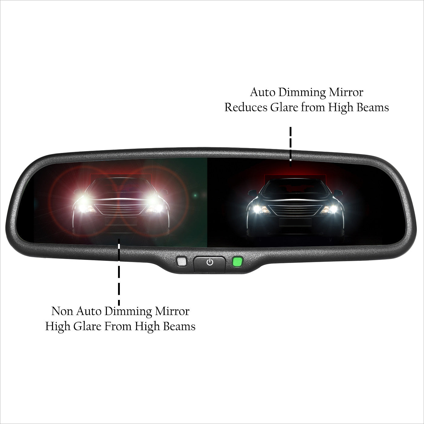 Master Tailgaters 10.5" Rear View Mirror with 4.3" LCD Screen + Auto Dimming Mirror | Ultra Bright | Rearview Universal Fit | Auto Adjusting Brightness LCD | Anti Glare | Full Mirror Replacement