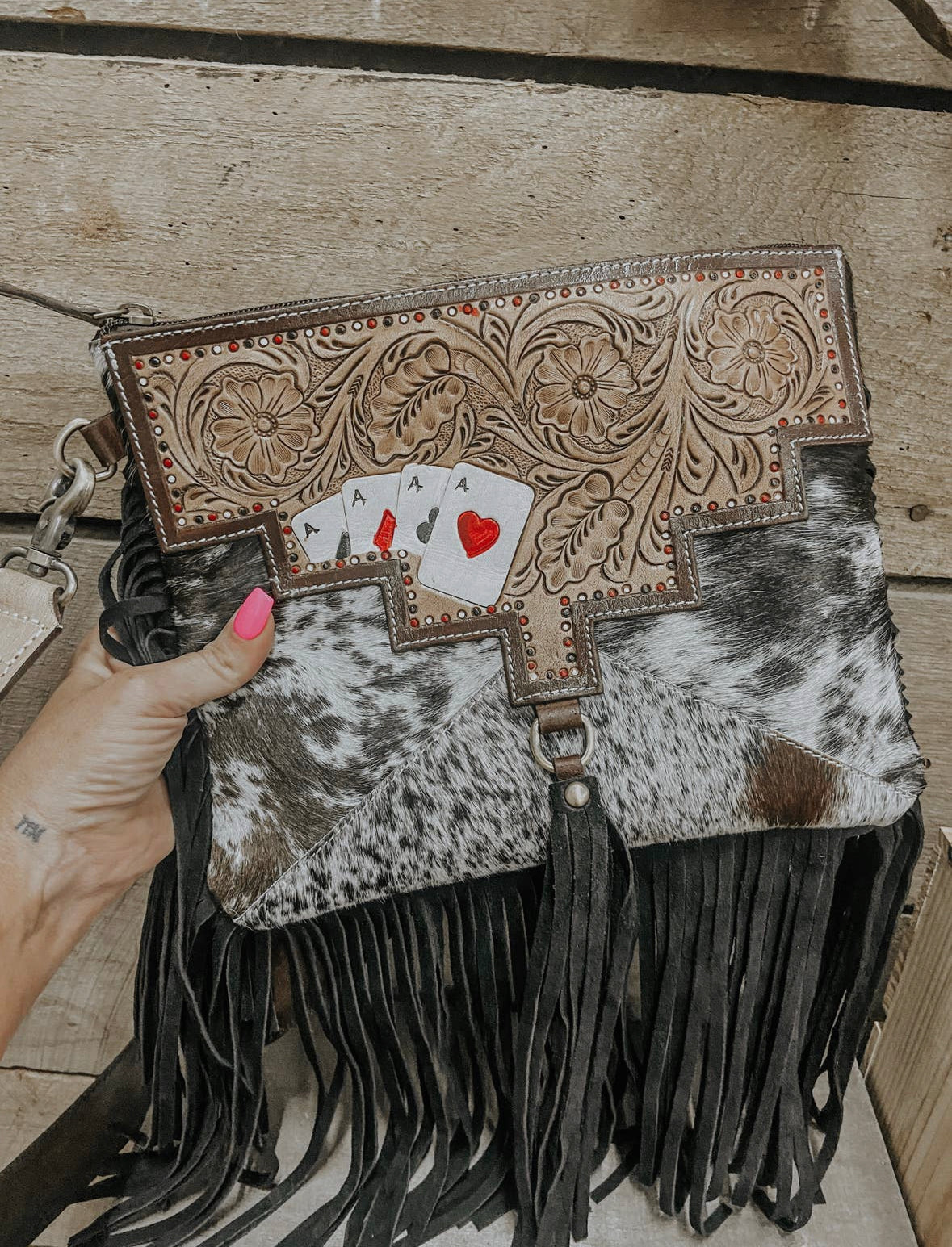 Ace Cowhide & Tooled Crossbody