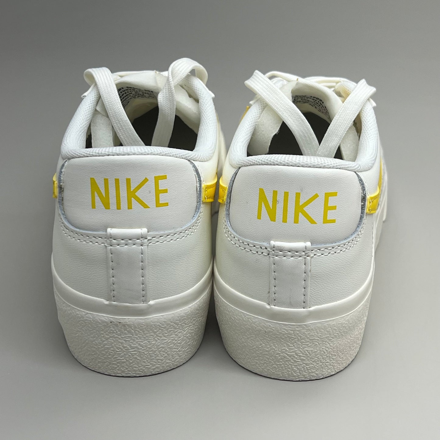 NIKE Blazer Low Cut Platform Sneaker Sz Women's 7.5 Men's 6 Yellow/Grey/White