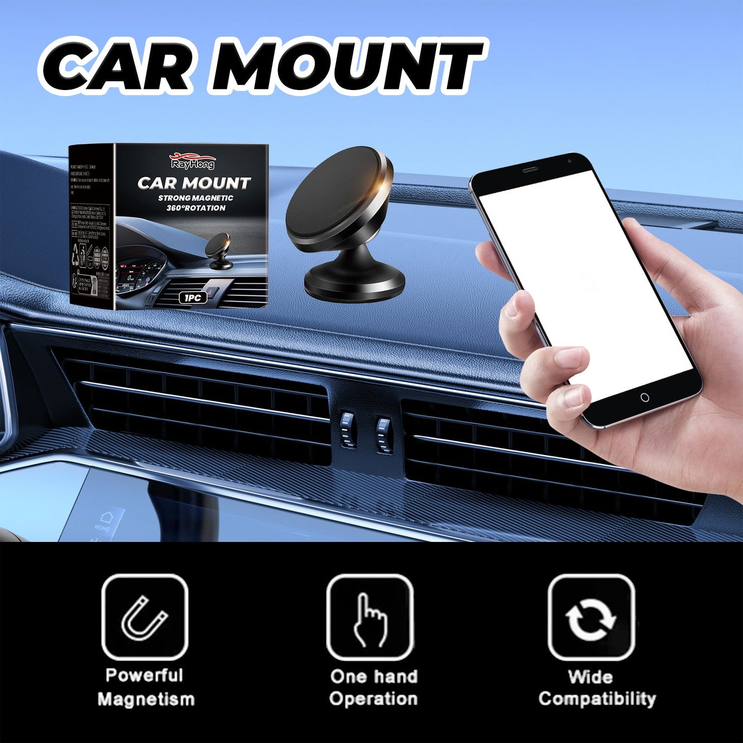 Car Stand New Magnetic Folding Mobile Phone Stand For Rotating Dashboard Navigation For Cars
