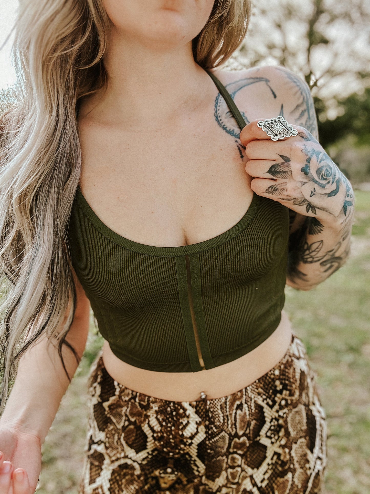 Sweet + Seamless Bralette - Olive