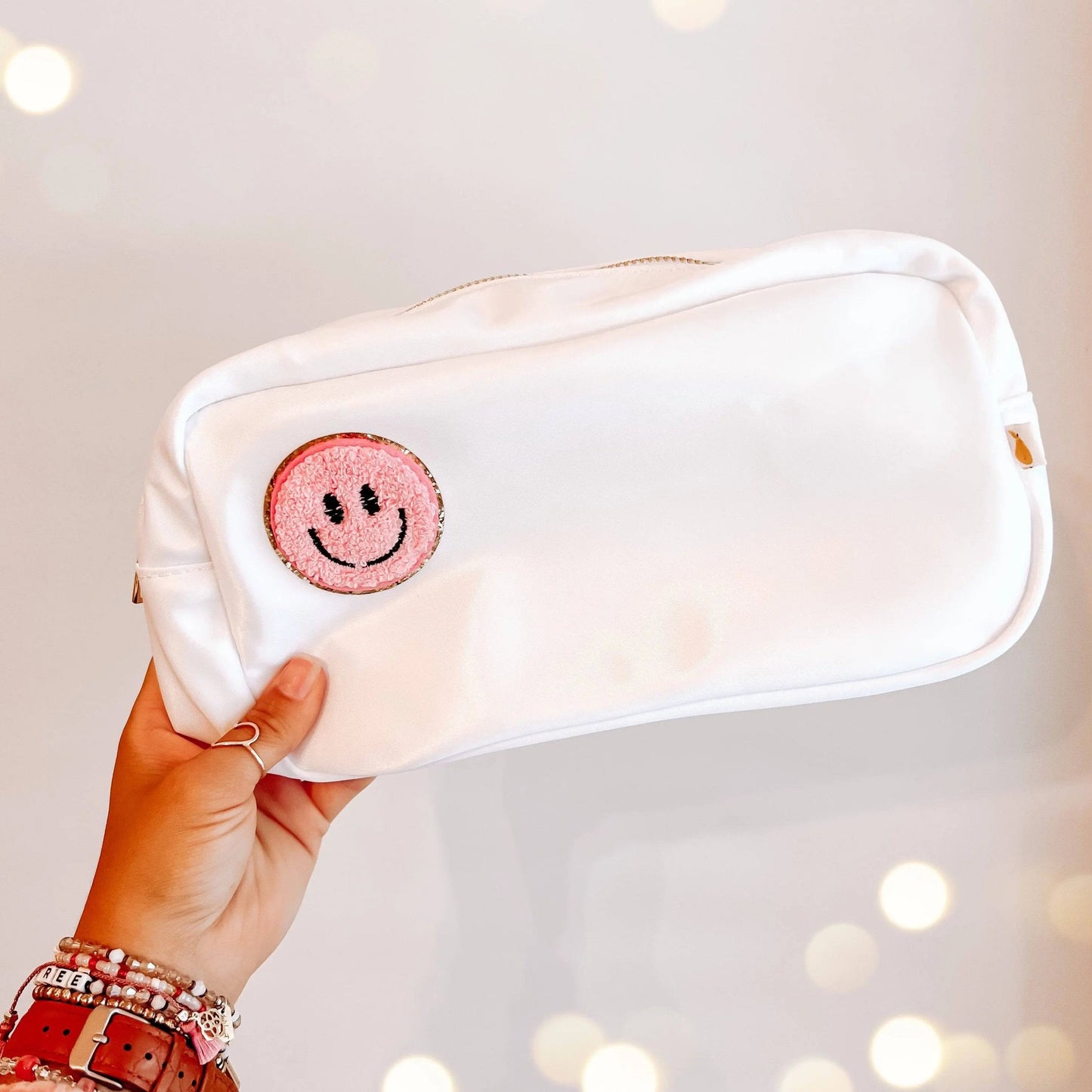 Travel Cosmetic Pouch Large Pouch - Customizable Patches - Travel Cosmetic Bag