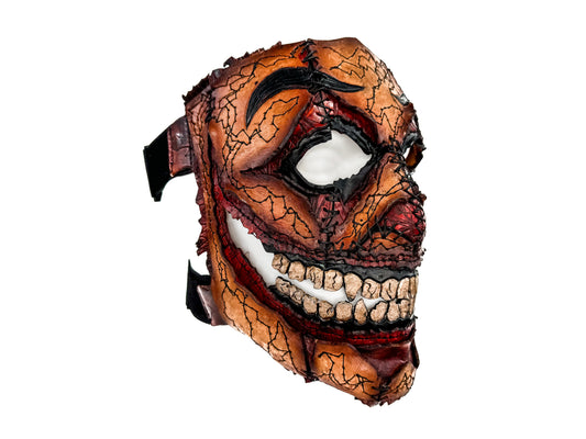 Máscara de Cuero Genuino - Edición Carnosa GigaMyme - Cubierta Facial Completa de Mimo Hecha a Mano para Disfraz de Halloween, Actuación o Cosplay