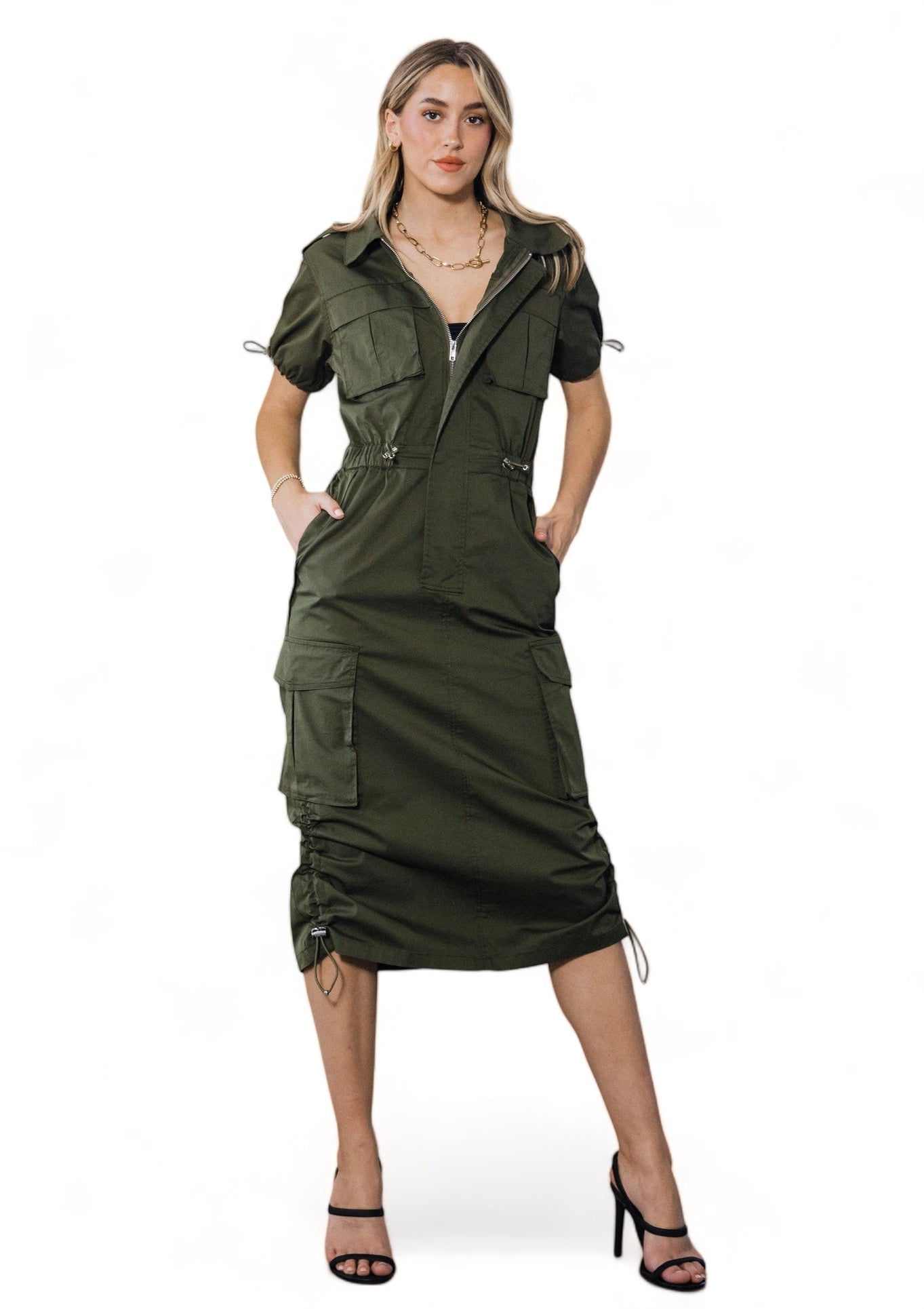 Vestido cargo safari