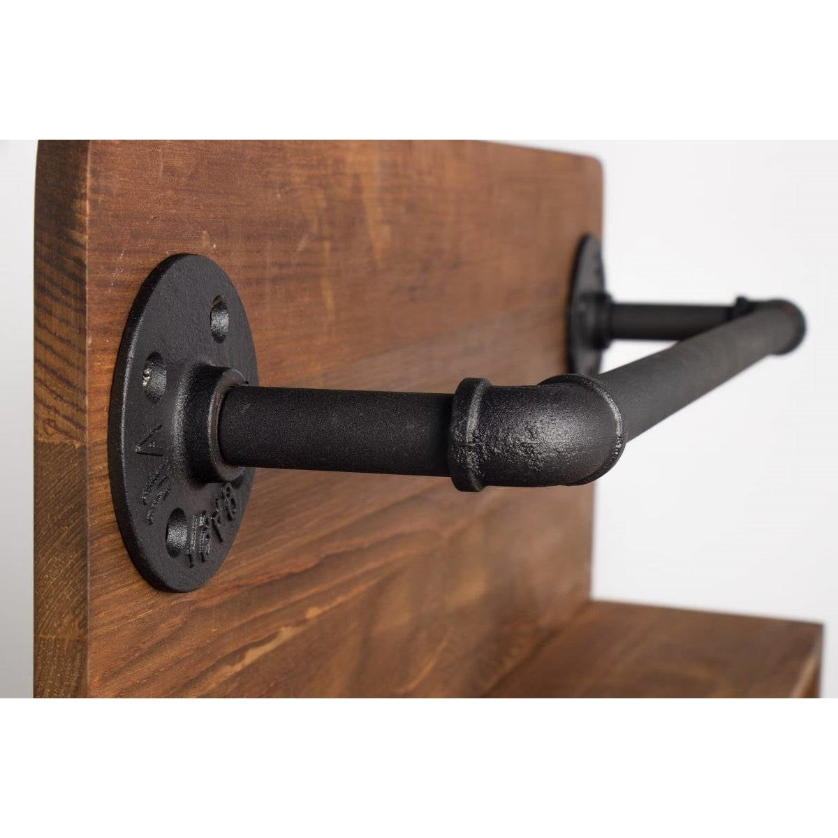 Botellero rústico de pared con capacidad para 4 botellas y copero, estilo casa de campo