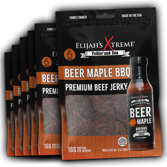Carne Seca de Res a la Cerveza con Jarabe de Arce y BBQ - 6 bolsas (454g)