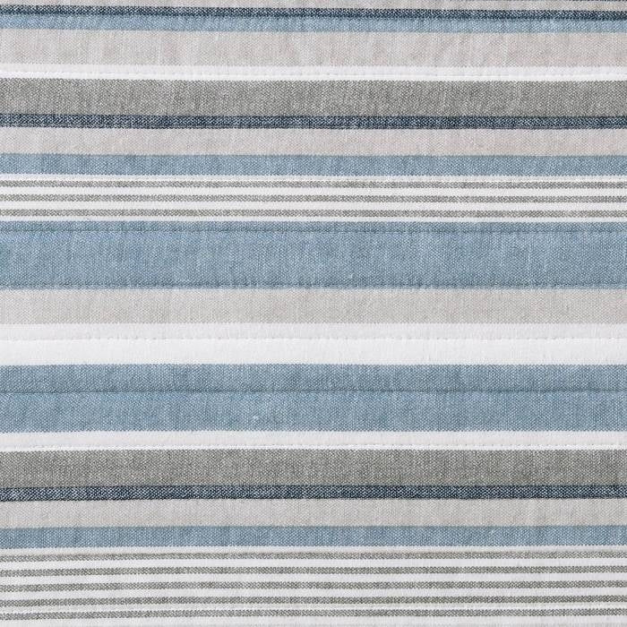 Juego de Funda de Sofá Cama de 4 Piezas con Rayas Náuticas Azules, Blancas y Grises, 100 % Algodón