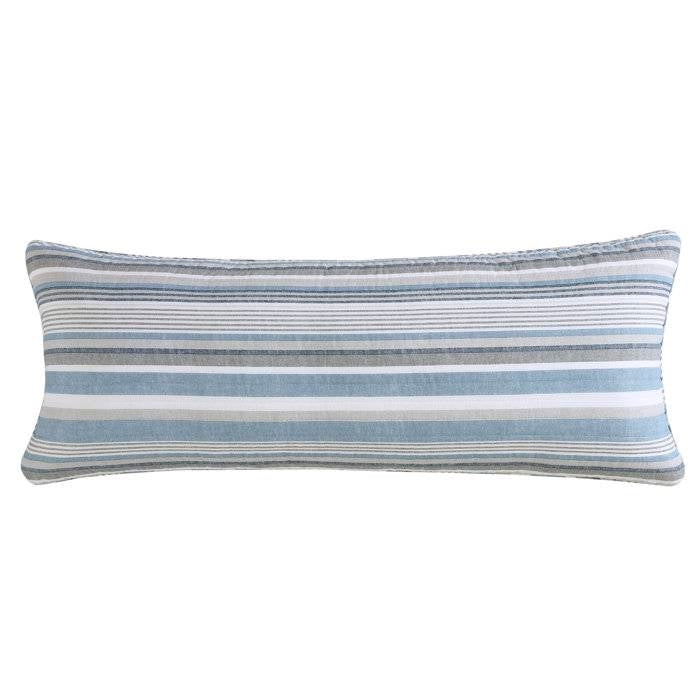 Juego de Funda de Sofá Cama de 4 Piezas con Rayas Náuticas Azules, Blancas y Grises, 100 % Algodón