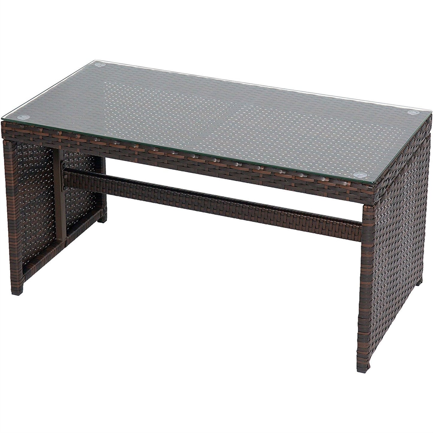 Mesa de comedor rectangular de patio de madera maciza de 59 x 31 pulgadas con agujero central para sombrilla