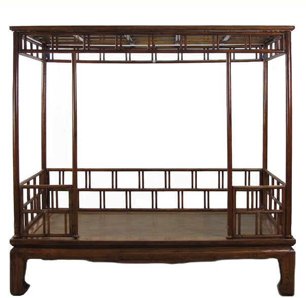 Cama con dosel china antigua