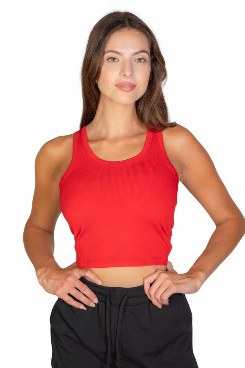 Top de tirantes acanalado {BT5409}