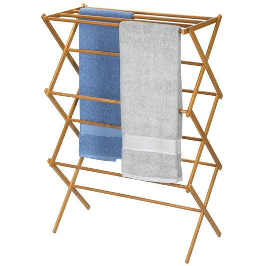 Estante Plegable de Bambú para Secar Ropa